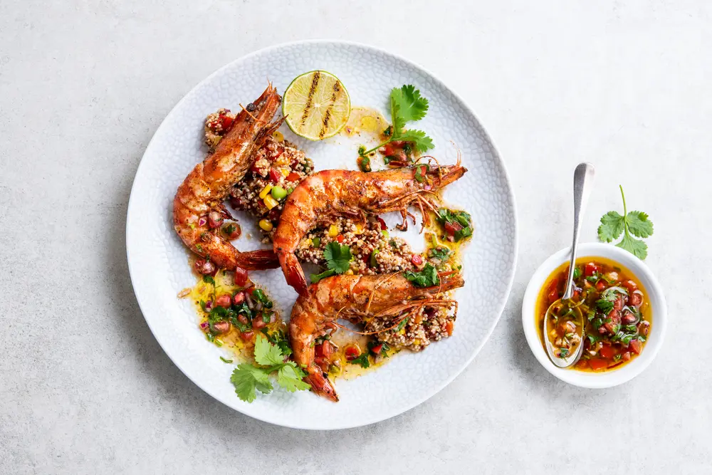  quinoa, edamame sojabonen