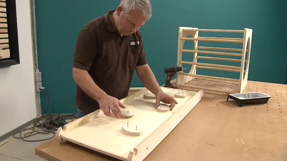 klimblokken verdelen en schroeven