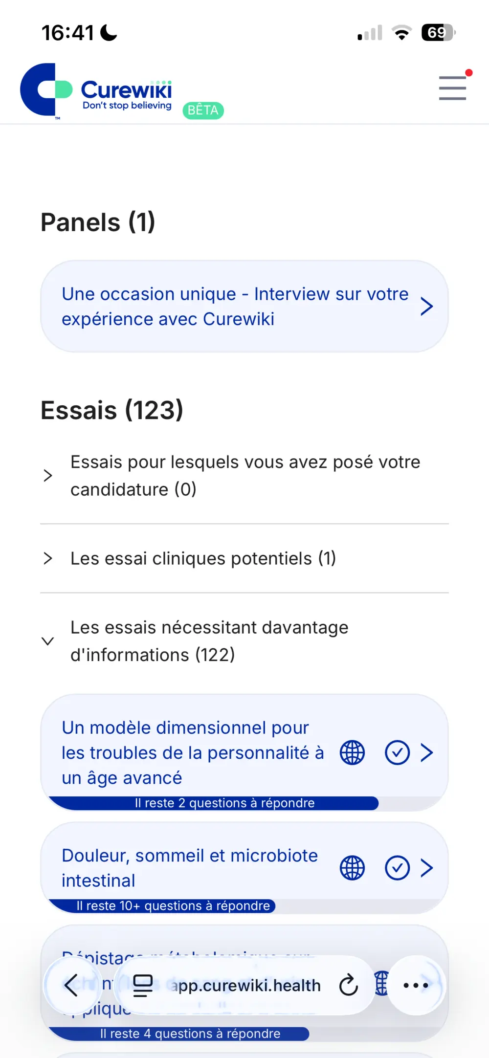 The patient voice database