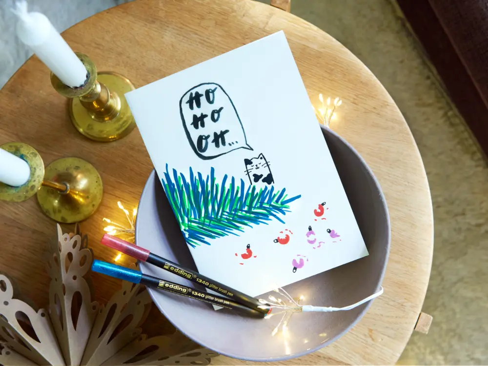 Glitter brushpennen edding