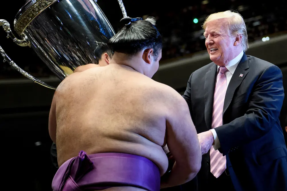 Donald Trump met Sumoworstelaar