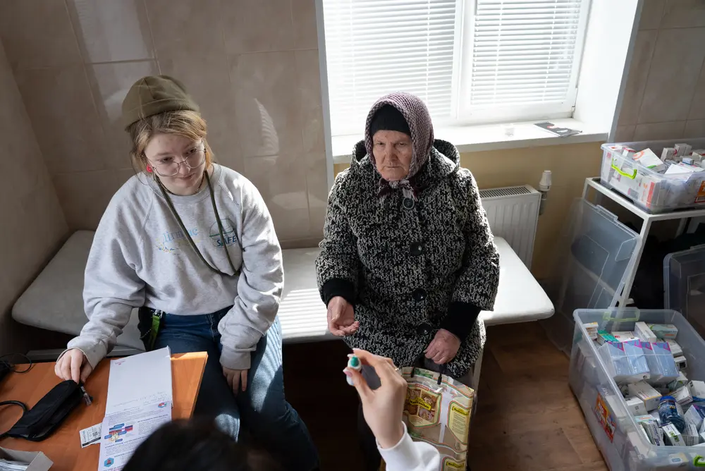 Centre de santé de Kruchky dans la région de Kharkiv, où interviennent les équipes mobiles de Dignitas.  © Caroline Thirion.