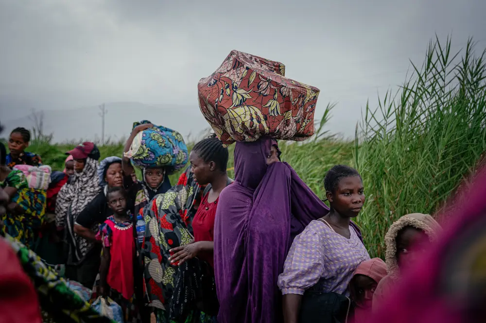 Vluchtelingen aan de grens met Burundi
