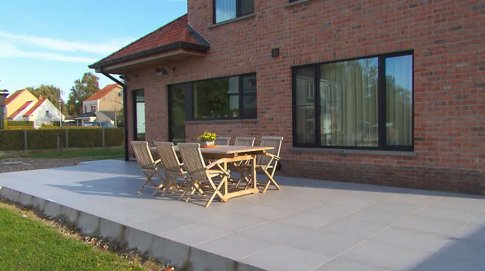 terras tegels hoogte