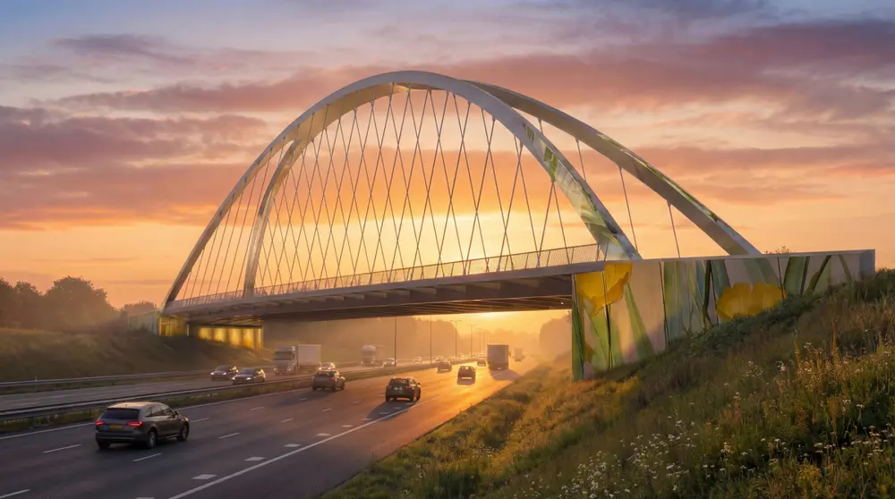 nieuwe brug over de E40 