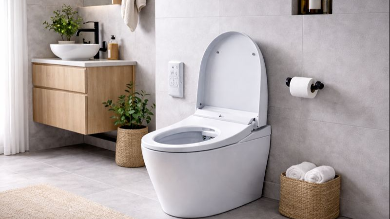 beeldje van douchetoilet