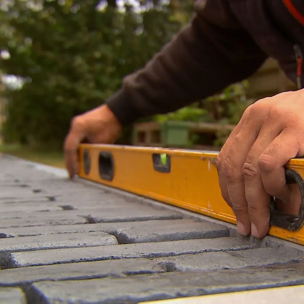 stenen terras plaatsen