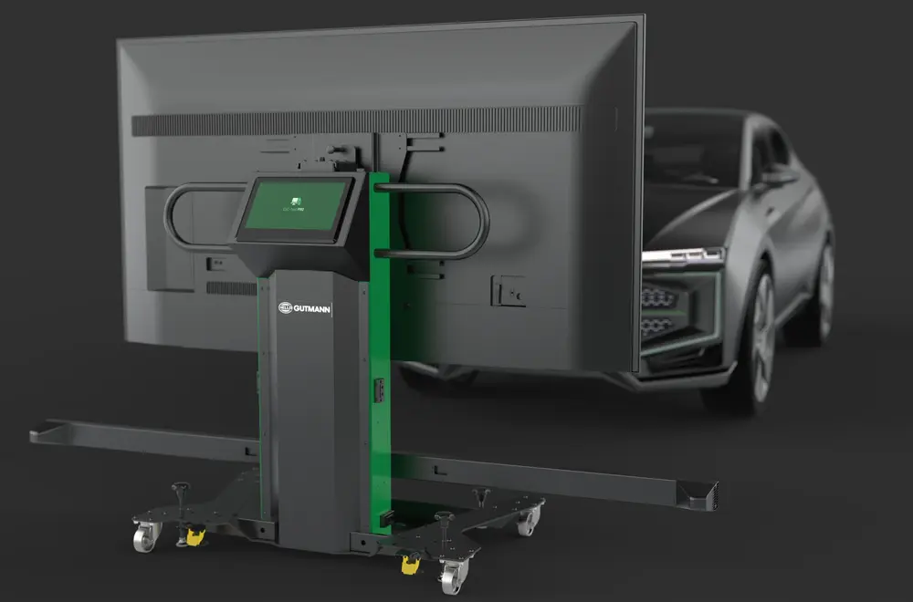 De volledig digitale CSC-Tool PRO van Hella Gutmann maakt uiterst nauwkeurige ADAS-kalibratie mogelijk dankzij geïntegreerde 3D-camera’s, cloudgebaseerde voertuigdata en een begeleide workflow van PreCheck tot eindrapport