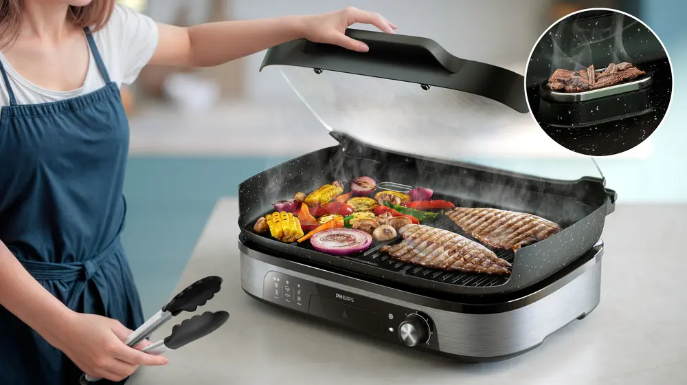 Tefal grillplaat met rook- en aromainfuser