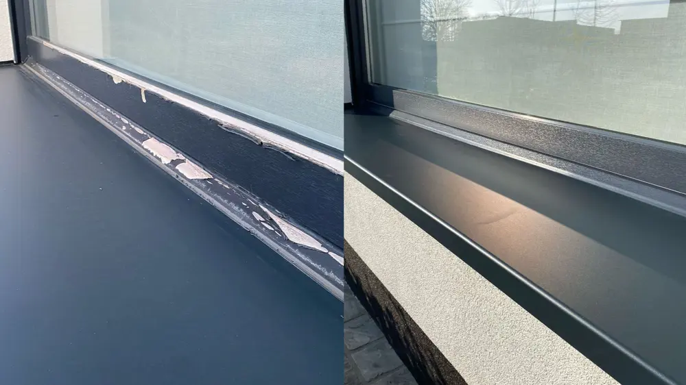 herlakken voor en na