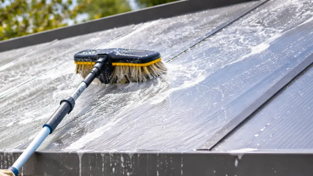 De dakbedekking reinigen