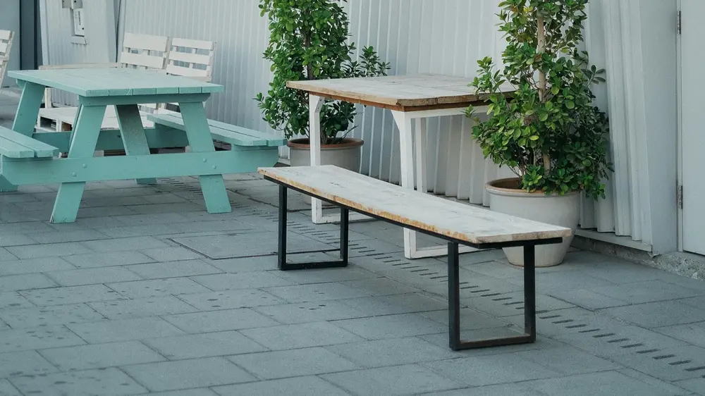 tuinbank metaal en hout