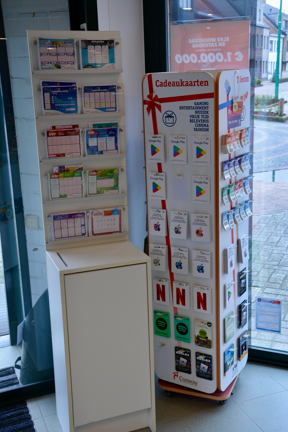 cadeauvouchers en lottoformulieren