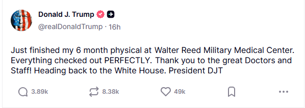Trump examen médical