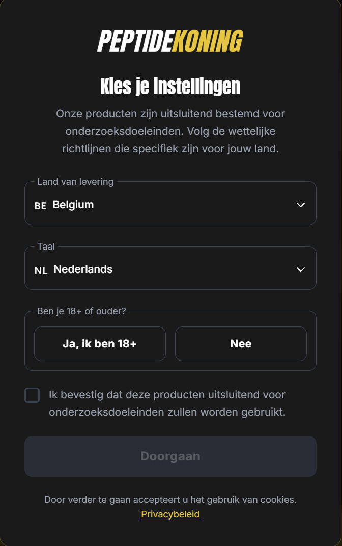 peptidekoning webshop