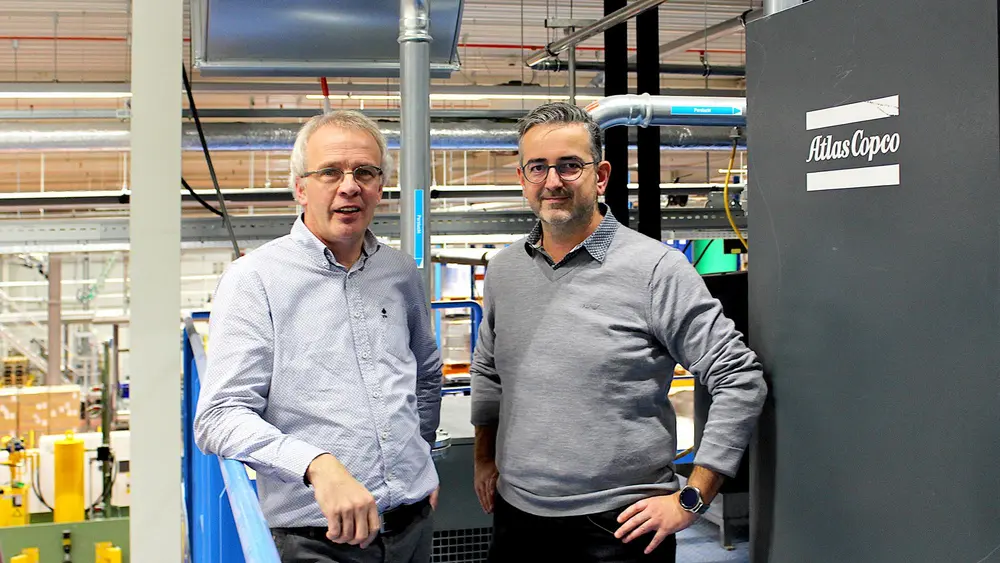 Peter Bruggeman (Soudal) en Mario van San (Atlas Copco)