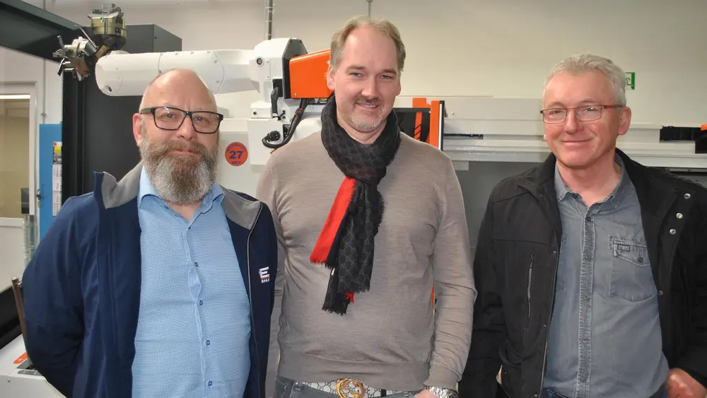 &ldquo;We werken samen met Iscar in een logica van partnerschap.&rdquo;  Mr. Mockel, Mr. M&uuml;ller en Mr. Vanderweeghde van Iscar Benelux 