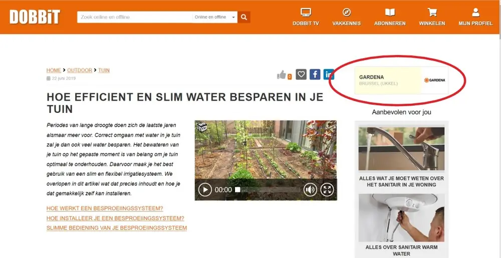 in geopend artikel