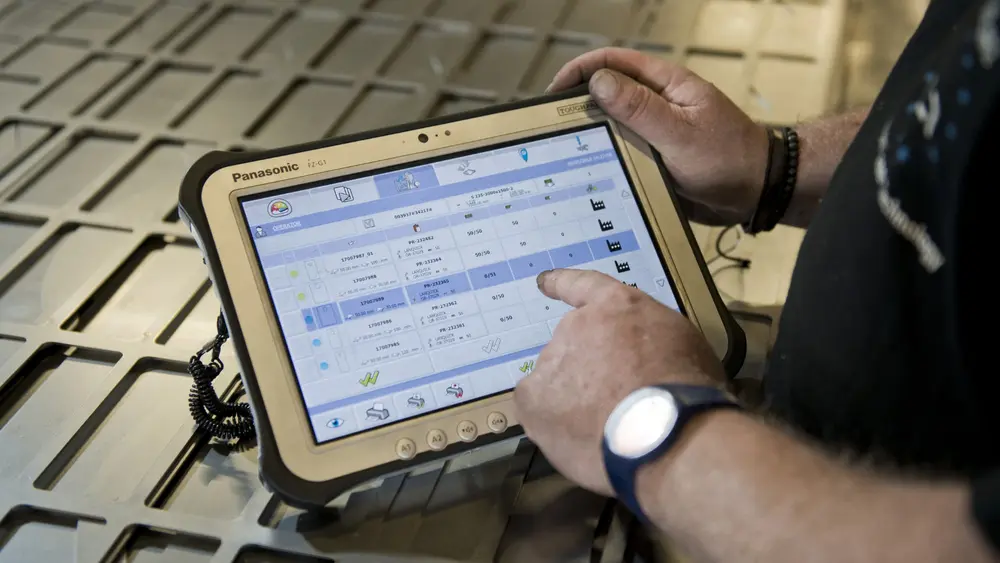 Via een tablet zijn ook 'foreign machines' verbonden met de CADMAN-software