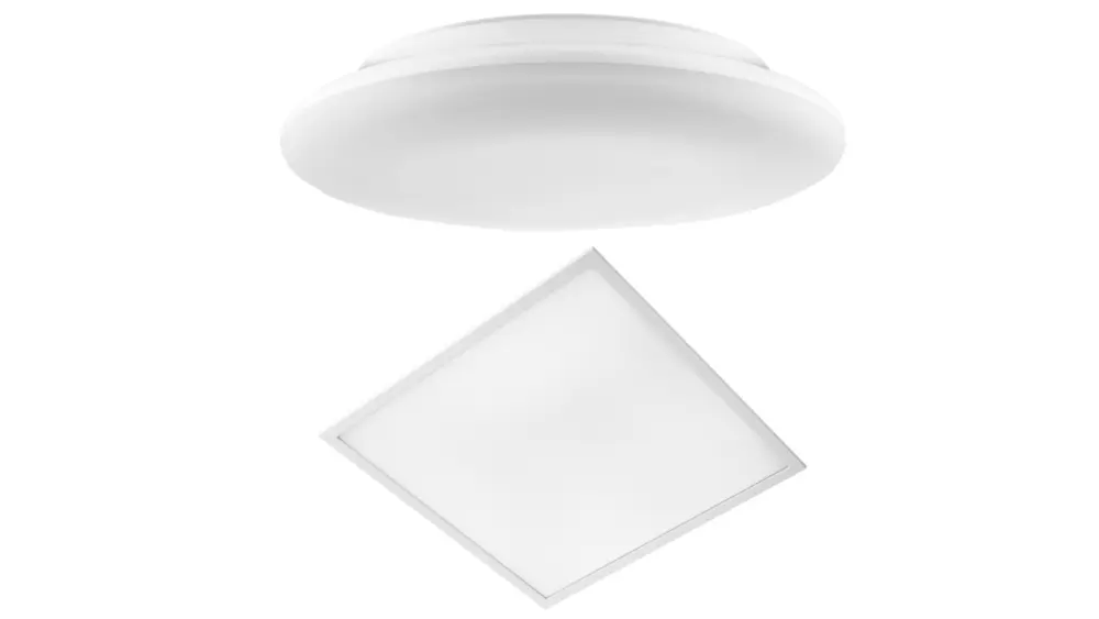 De verlichting bestaat uit armaturen uit de ELIA-reeks, met respectievelijk de ronde uitvoering voor gang en massageruimte en de vierkante uitvoering voor wacht&shy;zaal, bureau, bijkeuken en polyvalente ruimte