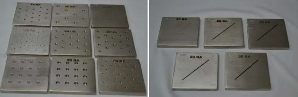 Coupons en acier inoxydable avec un motif fixe de pores plus profonds