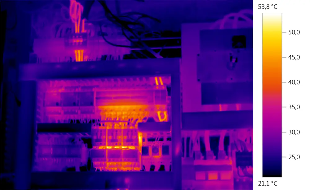 De levensduur van elektronica vermindert bij elke temperatuursverhoging. Vermijden van warmtedissipatie is dus niet enkel voor de veiligheid belangrijk. Thermografie maakt het onzichtbare zichtbaar
