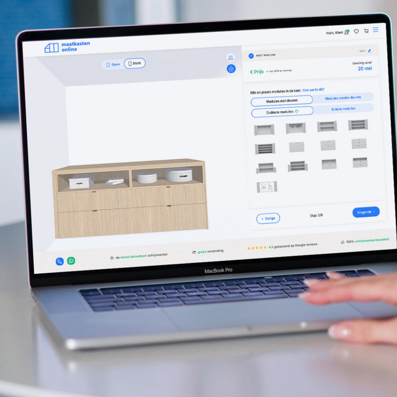 Maatkasten online 3D Tool